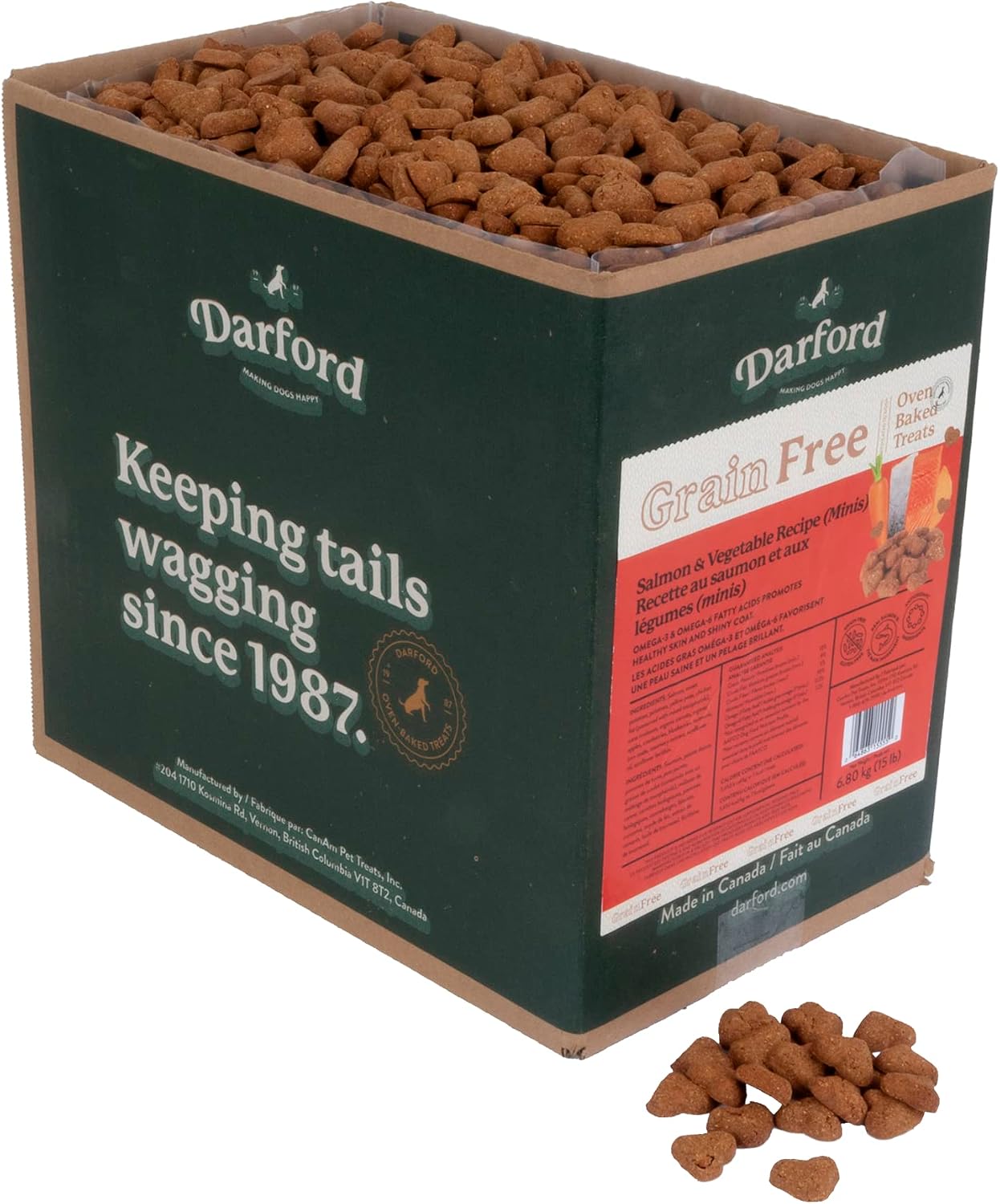 Grain Free Dog Treats Salmon with Mixed Vegetables Minis, 15 lb