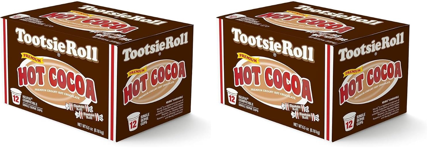 Tootsie Roll Hot Cocoa Pods, Flavored Single Serve Cups, Compatible with Keurig K-Cup Brewers, 12 Count - Classic Chocolate Candy Taste