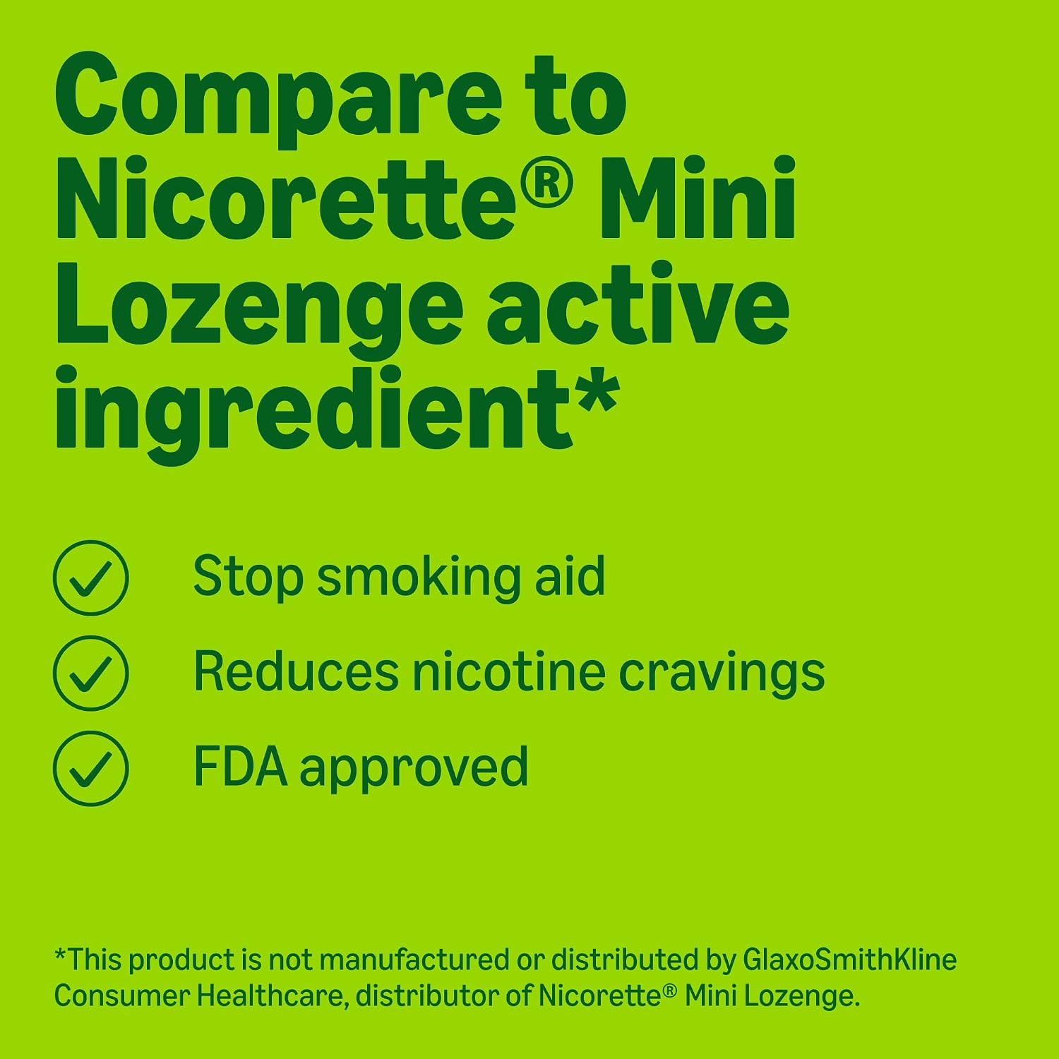 Amazon Basics Mini Nicotine Polacrilex Lozenge, 2 mg (Nicotine), Mint Flavor, 135 Count, (Previously Amazon Basic Care)