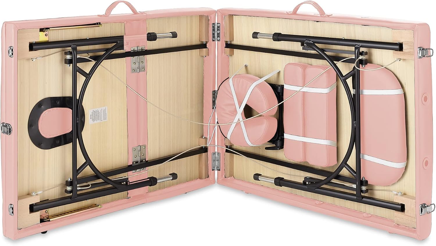 Saloniture Professional Portable Lightweight Tri-Fold Massage Table with Aluminum Legs - Includes Headrest, Face Cradle