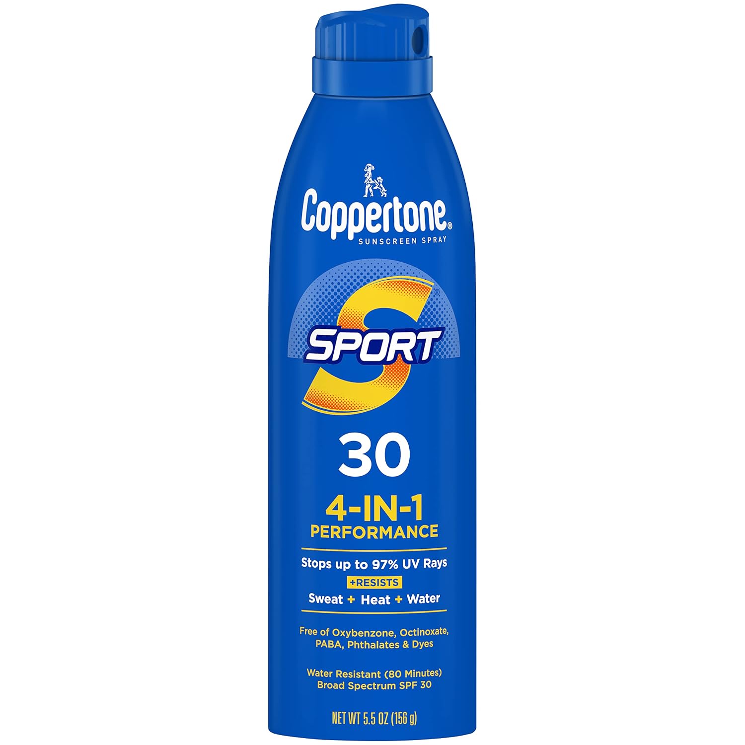 Coppertone Sport Continuous Sunscreen Spray SPF 30, Water Resistant, 5.5 Oz