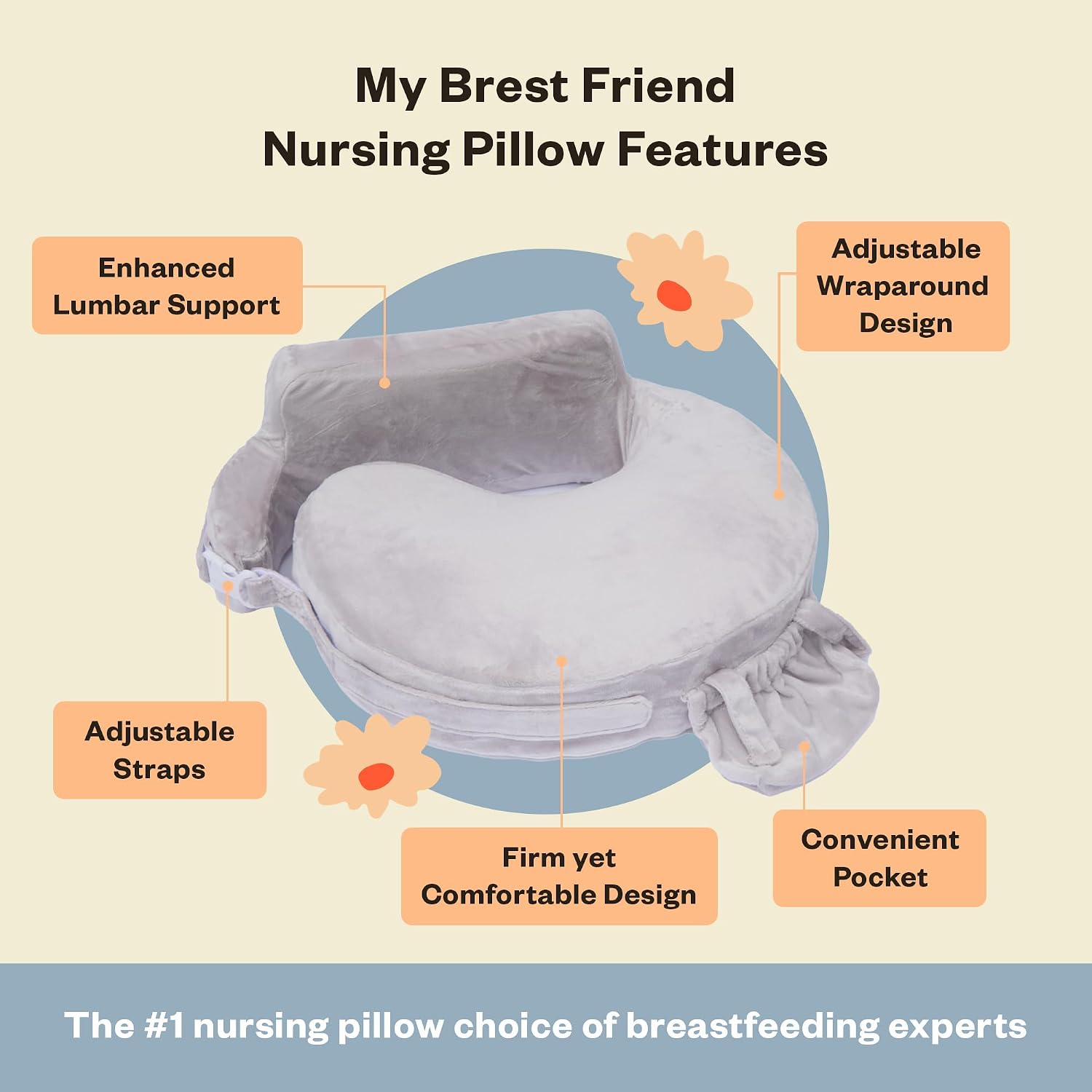 My Brest Friend Super Deluxe Nursing Pillow - Platinum