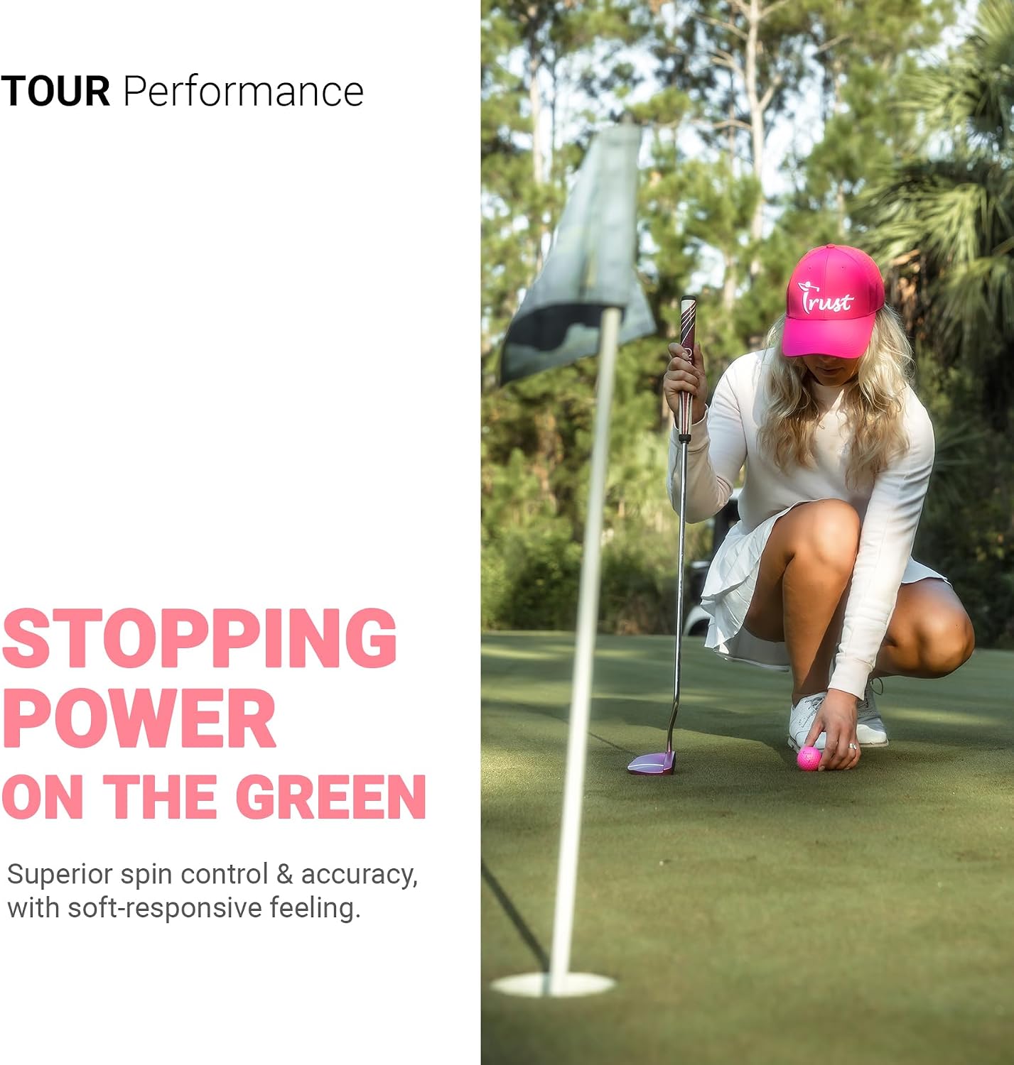 Trust Golf Balls - Aurora & Rosa Crystal Urethane Series | Eye-Catching & Easy to Spot | Maximum Distance, Soft Feel, Straight Flight