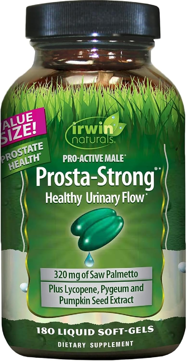 Irwin Naturals Prosta-Strong Daily Prostate Support Formula | 180 Softgels | Prostate Health | Saw Palmetto + Beta Sitosterol | Healthy Urinary Flow