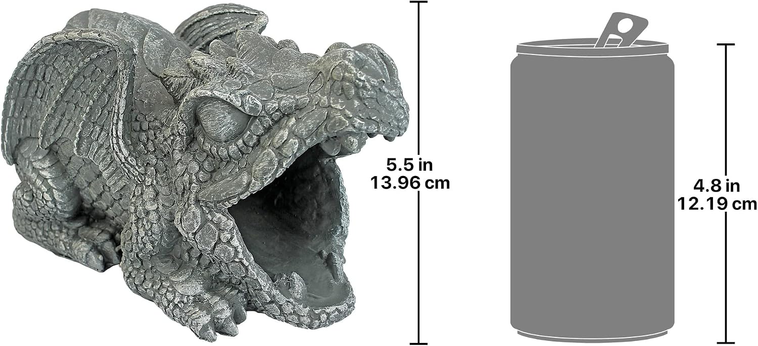 Design Toscano Roland the Gothic Gargoyle Gutter Guardian Rain Downspout Extension Outdoor Statue, 10 Inch Long, Cast Stone Resin, Grey Stone Finish