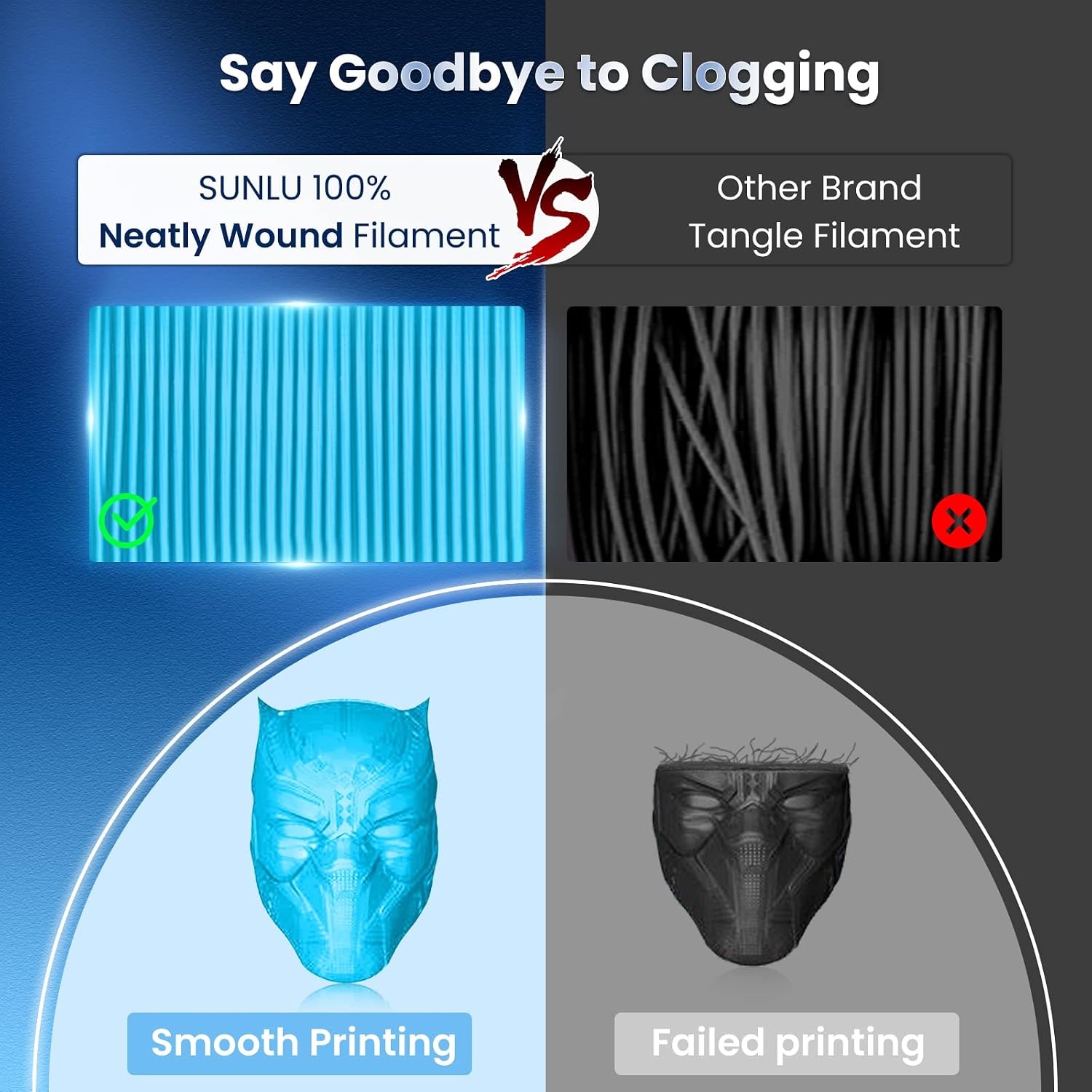 SUNLU PLA Plus Filament 1.75mm White 1KG