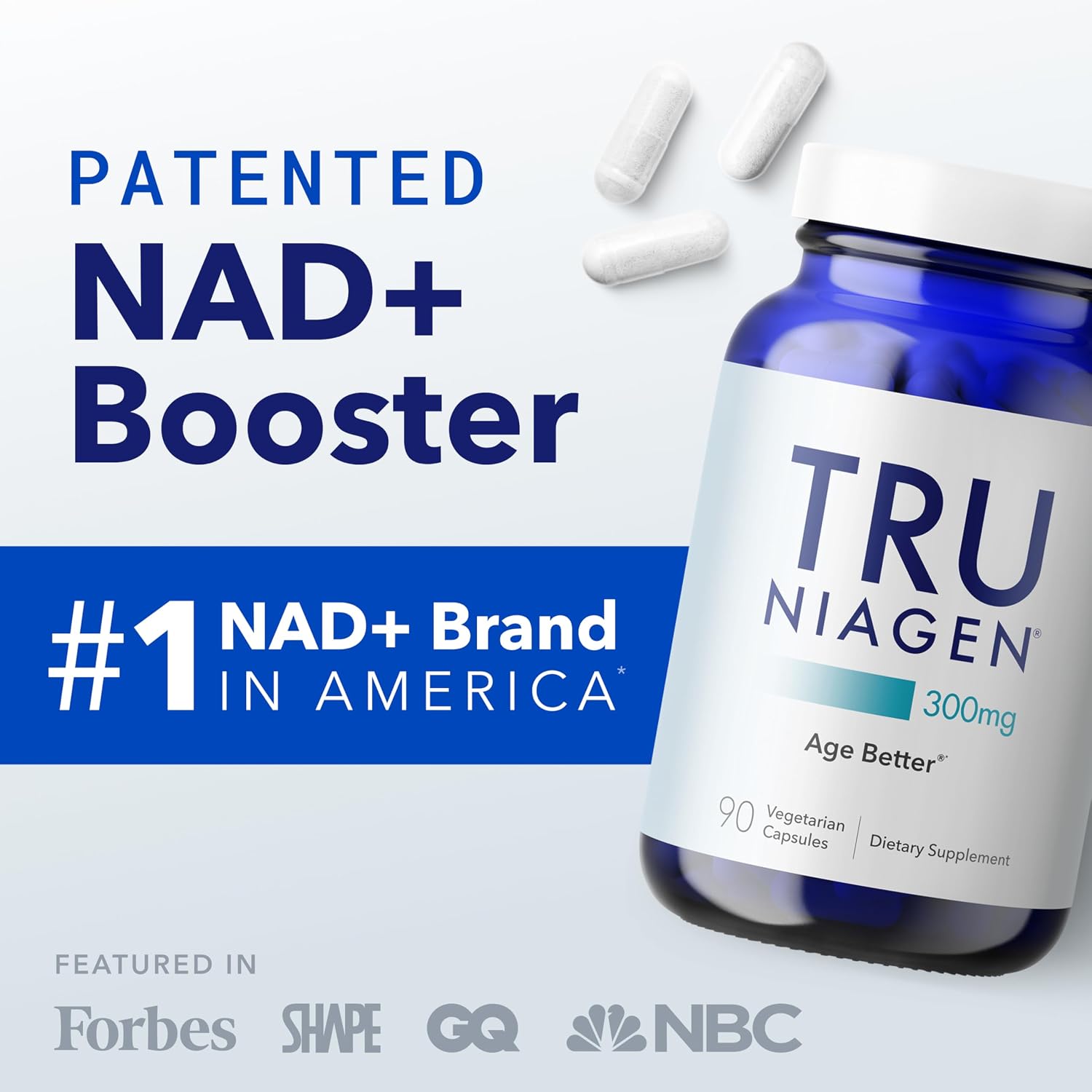 TRU NIAGEN NAD+ Supplement, Nicotinamide Riboside 300mg, 30 Daily Servings