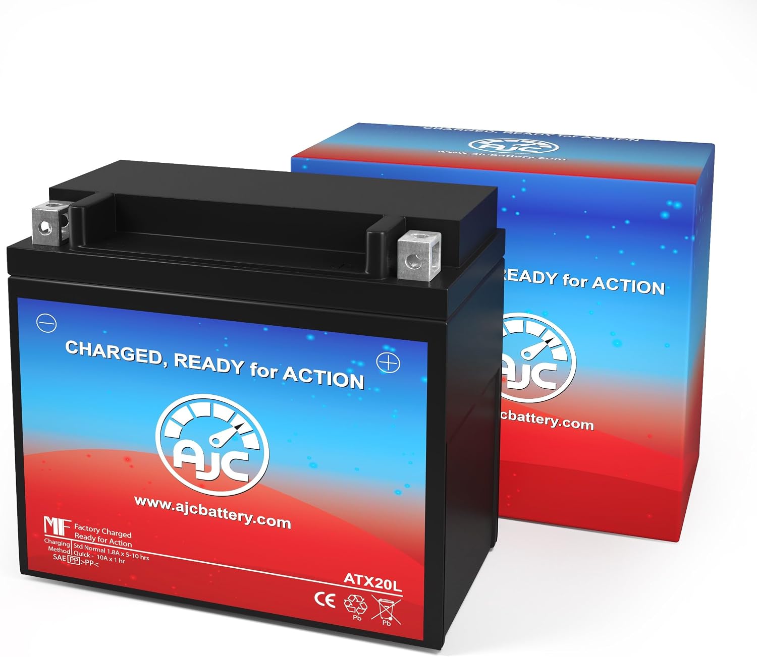 AJC Battery Compatible with Big Crank ETX20L Powersports Battery