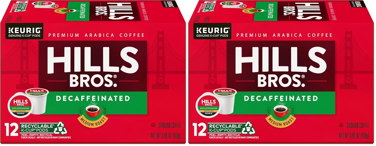 Hills Bros Single Serve Coffee Pods, 100% Colombian Ground Coffee, Medium Roast, 12 Count – Keurig Compatible, Roasted 100% Arabica Beans, Smooth Balanced Flavor