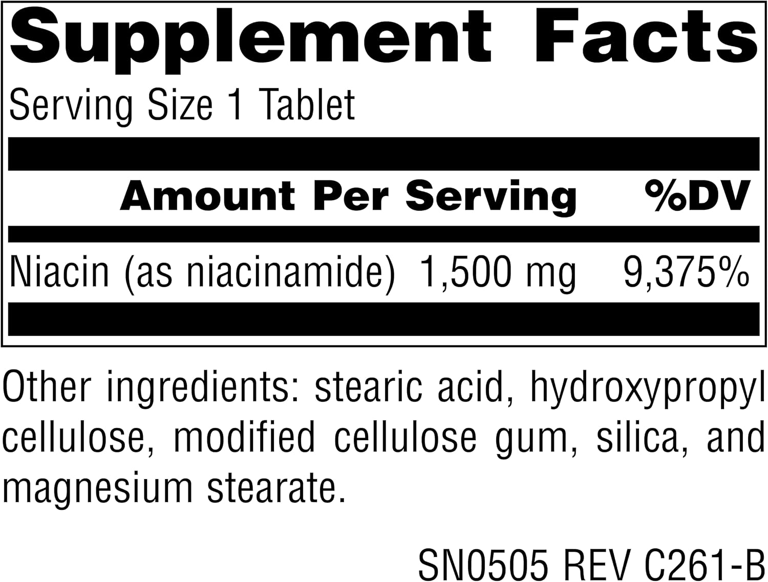 Source Naturals Niacinamide B-3, Vegan Vitamin B-3, 1500 mg - 50 Tablets