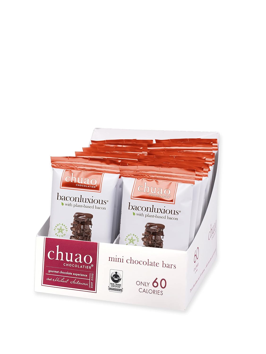 Chuao Chocolatier Salted Chocolate Crunch Dark Chocolate Mini Gourmet Chocolate Bar, 24-Ct. (0.39 oz. each)