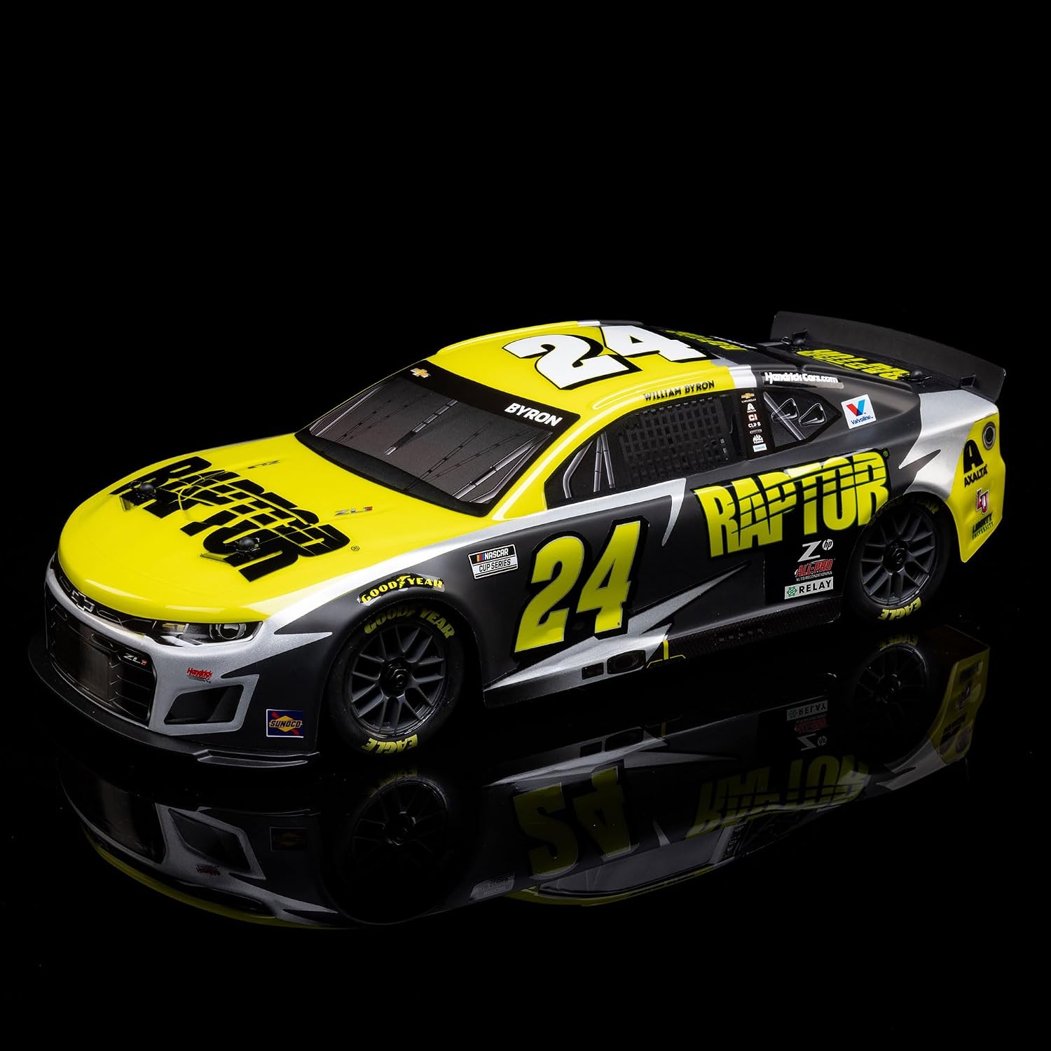 Losi 1/12 NASCAR RC Race Car William Byron No. 24 2025 Raptor Chevrolet ZL1 2S AWD Brushed On-Road Battery & Charger Included Black LOS1122524