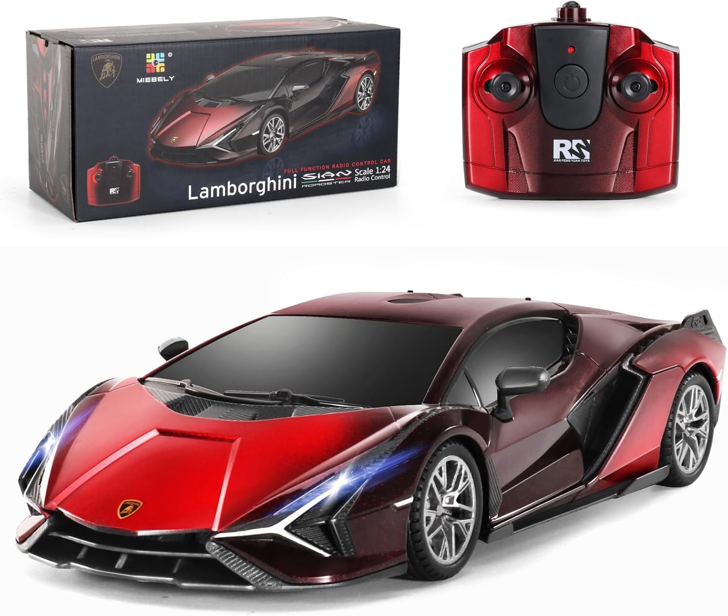 MIEBELY Licensed Bugatti Divo 1:24 Model RC Race Car for Kids Adults | Officially licensed;2.4GHz control; LED headlights;3.7V battery;sturdy ABS;indoor/outdoor play;gift for boys & collectors