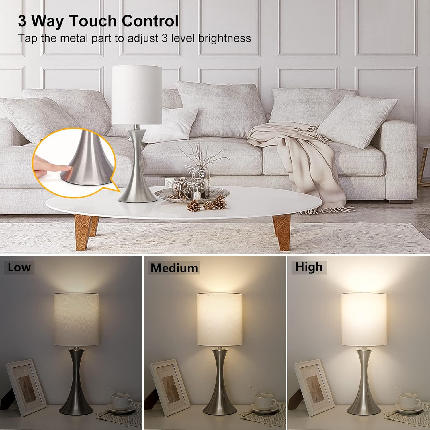 3 Way Touch Control Table Lamp