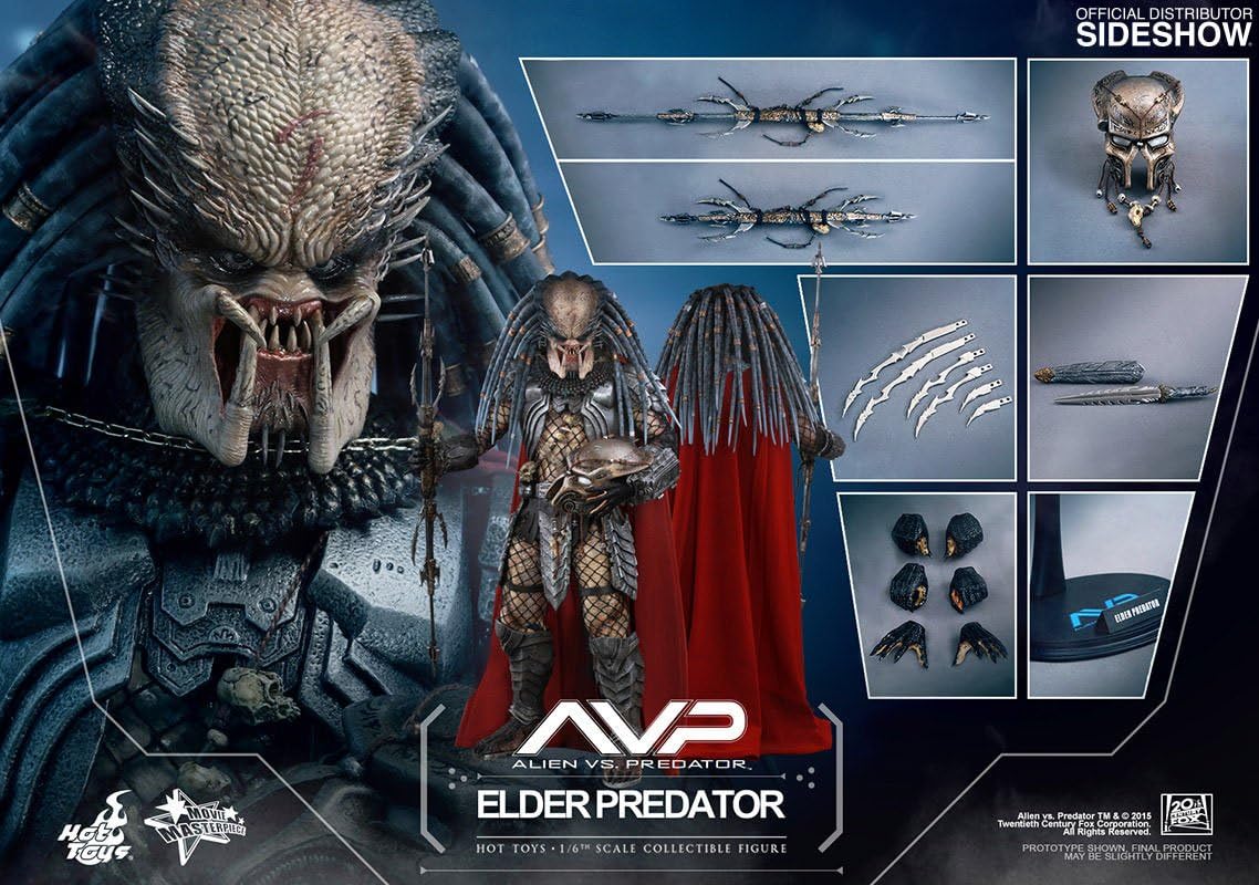Hot Toys Predator 13" Figure Movie Masterpiece 1/6 Scale - Elder Predator | Predator 13 Inch Action Figure Movie Masterpiece 1/6 Scale Series