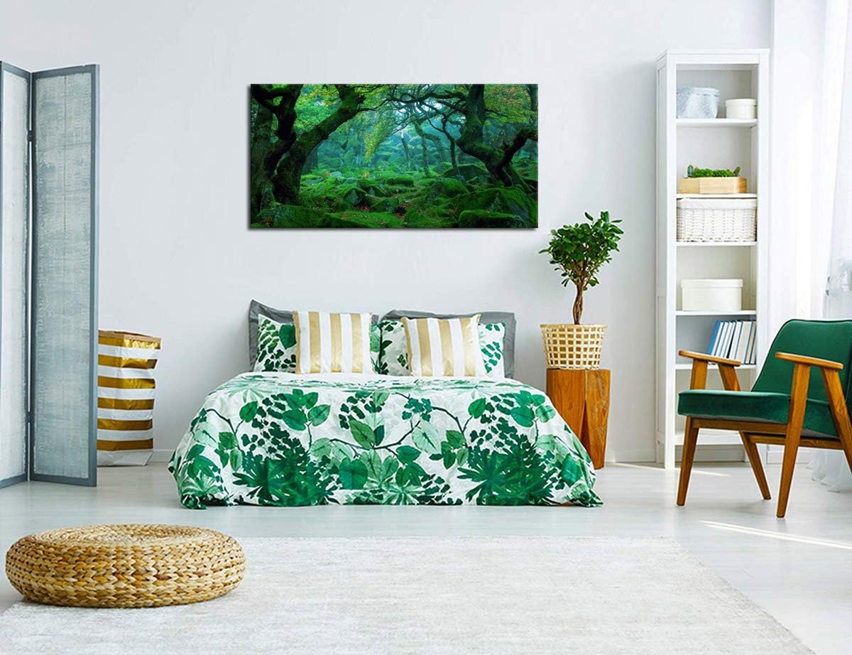 arteWOODS Ocean Wave Canvas Wall Art Beach Sunset Pictures Coastal Nature Artwork Blue Sea Painting Prints for Living Room Bedroom Home Office Decoration 20" x 40"