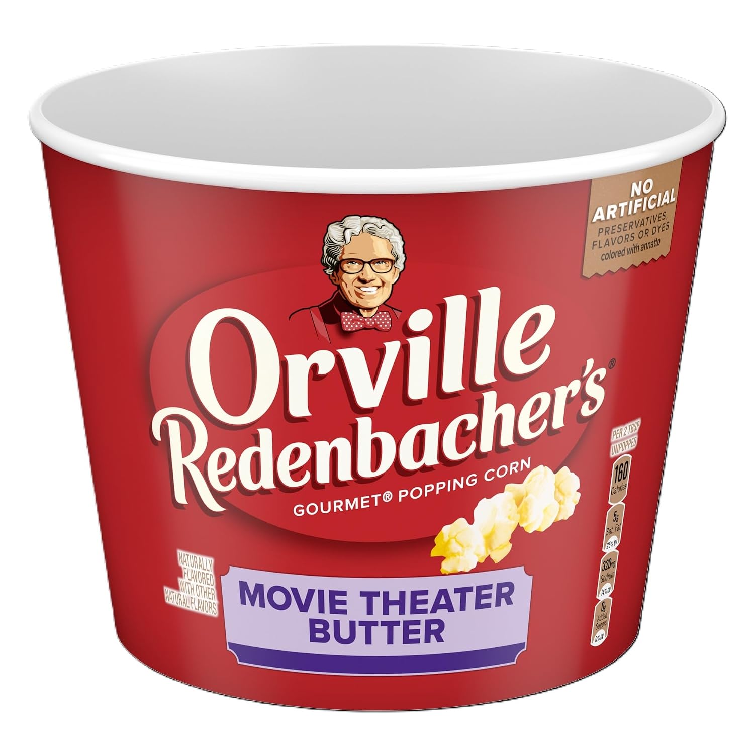 Orville Redenbacher’s Microwave Popcorn + Tub, Movie Theater Butter Flavor, 3g Fiber Per Serving, 3.9 oz. (12 Boxes)