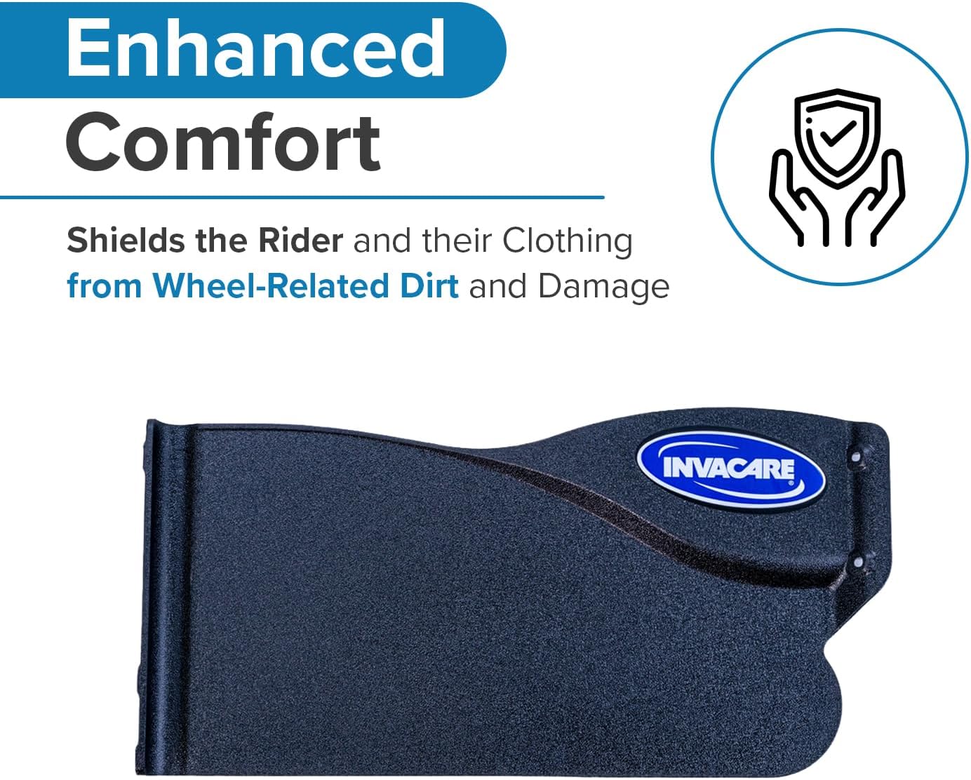 AlveyTech Desk Length Clothing Guard for Invacare Tracer & 9000 Series Wheelchairs (Right) - Replacement Black 11-1/2" x 5" Wheelchair Under Armrest Guard, Side Specific (1110285)