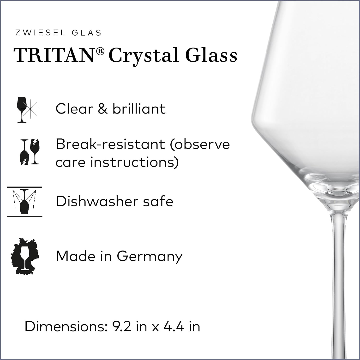 ZWIESEL GLAS Pure Beaujolais Red Wine Glasses (Set of 6), Wine Glasses for Red Wine, Dishwasher-Safe Machine-Made Tritan Crystal Glasses