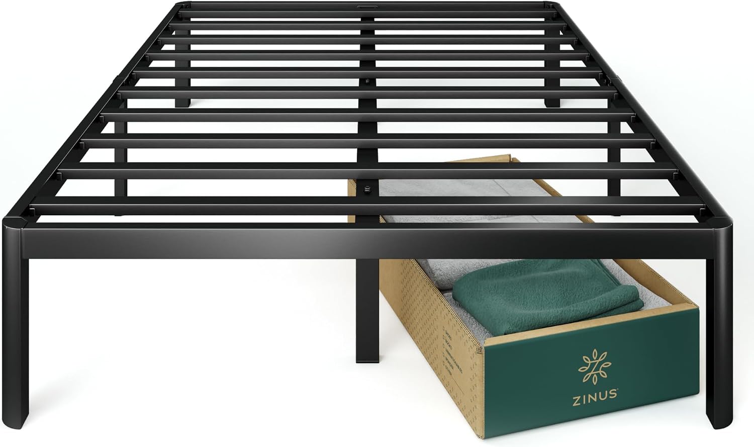 ZINUS Van 16 Inch Metal Platform Bed Frame / Steel Slat Support / No Box Spring Needed / Easy Assembly, Full