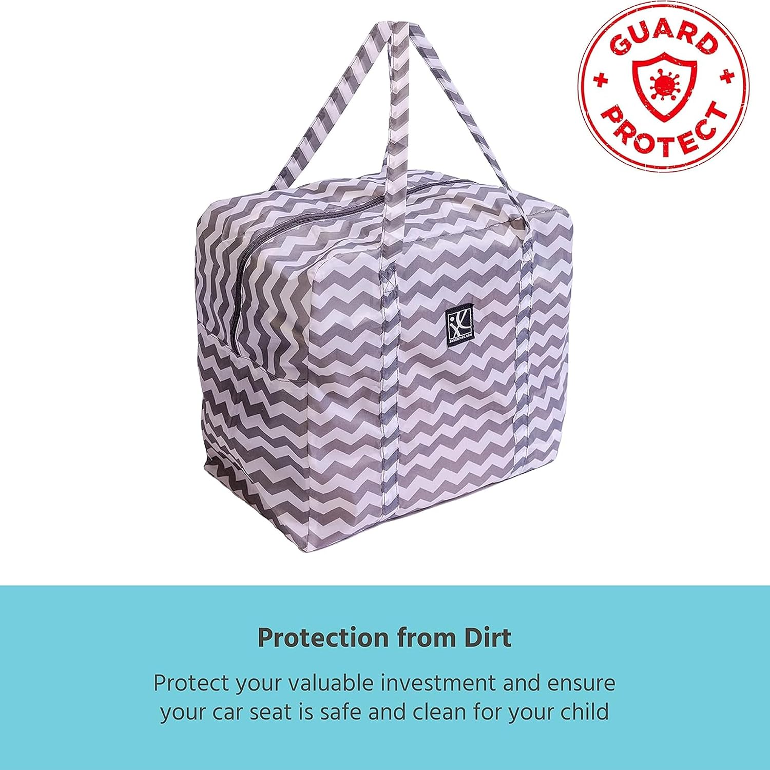 J.L. Childress Go-Go Travel Bag for Kids Backless Booster Seat - Compact Carrier for Airplane & Air Travel, For Toddler Backless Booster Car Seats, Fits Compact Strollers like GB Pocket - Deluxe, Grey
