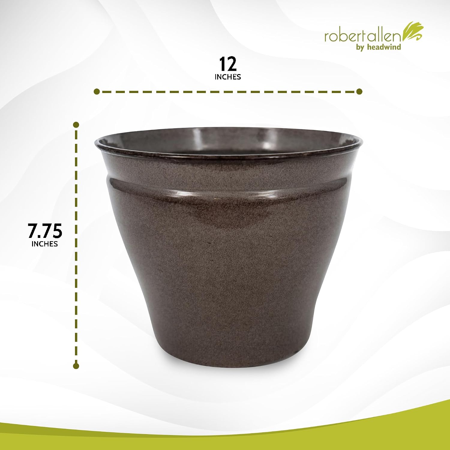 Headwind Glazed Ironstone Avery Collection Decorative Plant Pot – 6" Midnight Sapphire Glazed Decorative Pot – Lightweight & Durable Flower Pots