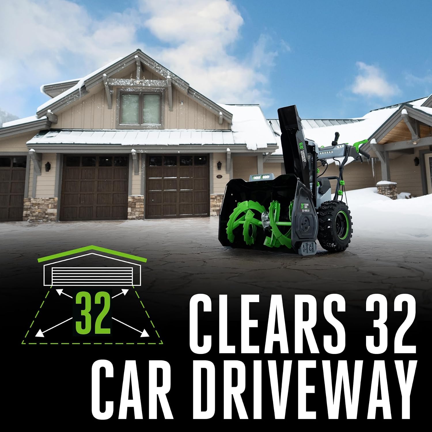 EGO SNT2405 24" Cordless Snow Blower Kit, Self Propelled, w/ 2 7.5Ah Batteries