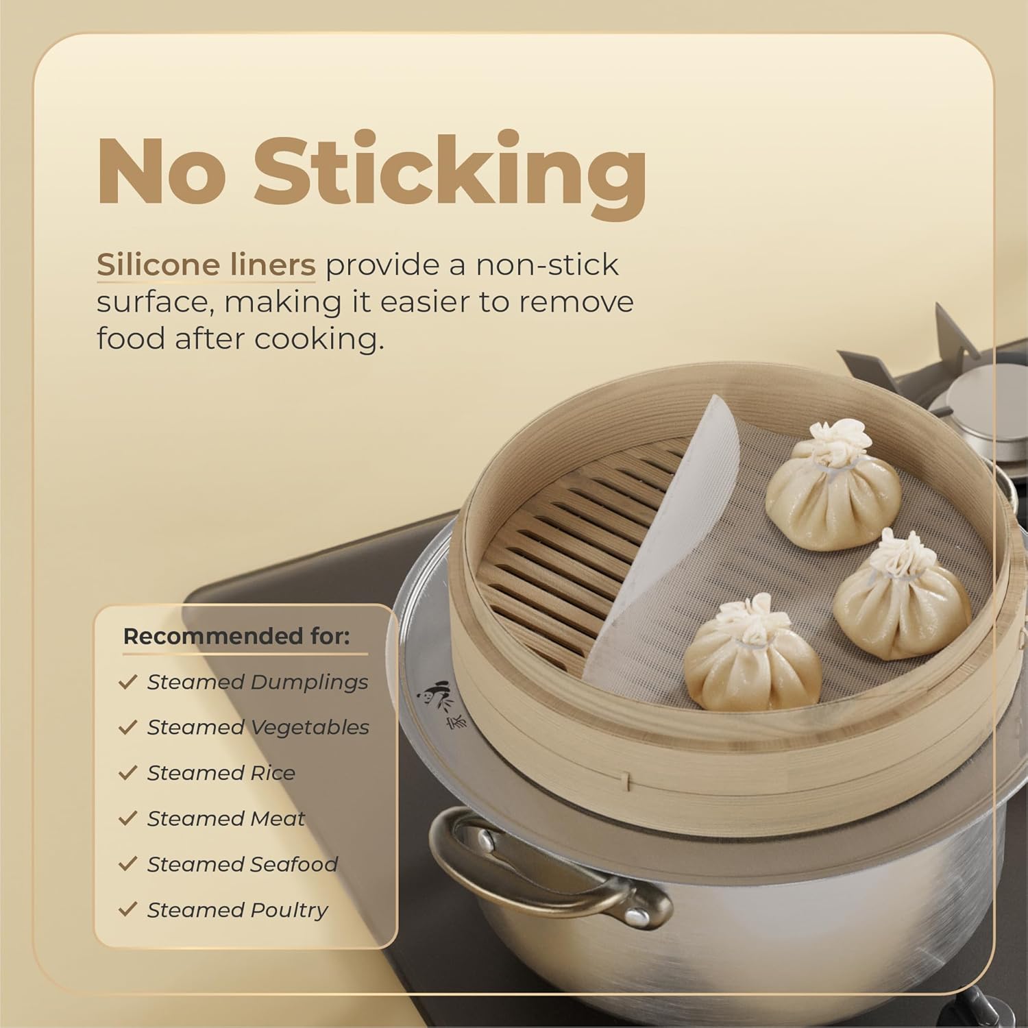 54-Piece Bamboo Steamer Basket Set, 10 Inch for Delicious, Authentic Meals