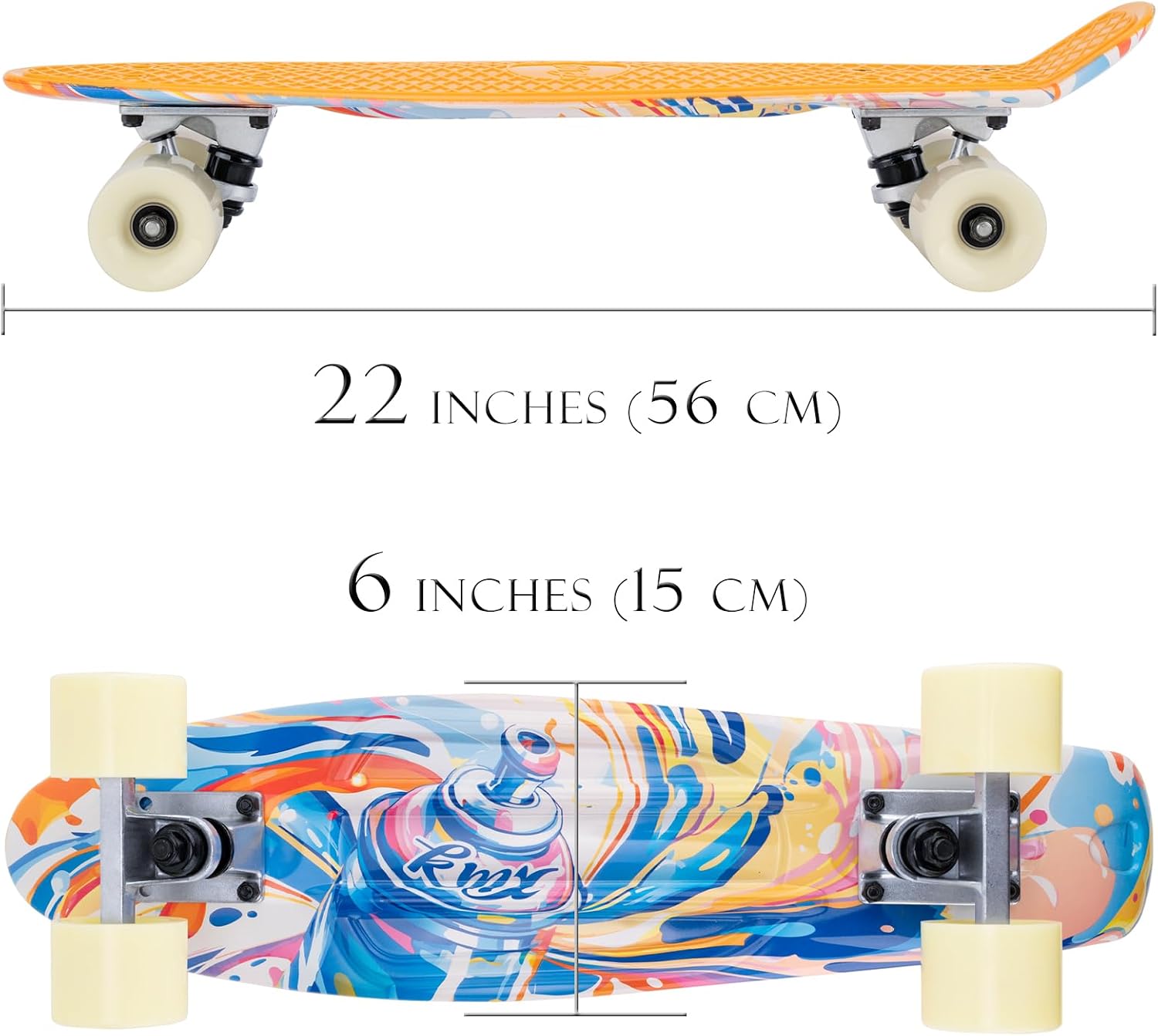 KMX Classic Retro Mini Cruiser Skateboard for Kids, Teens, Adults
