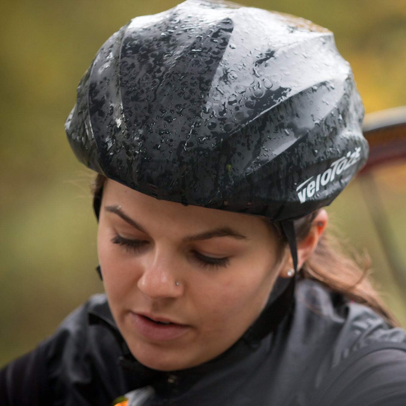 veloToze Cycling Helmet Cover, fits Most Bike Helmets - Keeps Wind, rain and Sun Away from Head; Bright Colors for Visibility