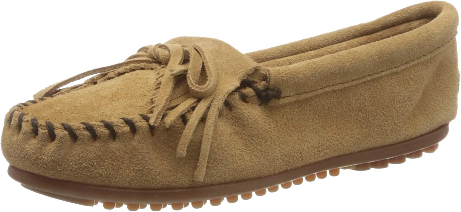 Minnetonka Women's Kilty Suede Hardsole Moccasin