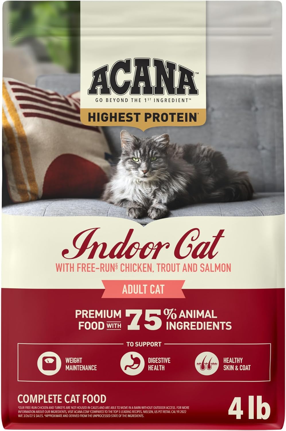ACANA Dry Cat Food for Indoor Cats Indoor Entrée Chicken Turkey 4lb Bag