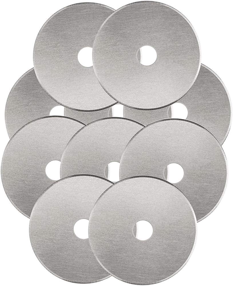 18mm Rotary Cutter Blades 10 Pack, Fits OLFA Rotary Circle Cutter Replacement for Quilting Scrapbooking Sewing Arts&Crafts, Sharp and Durable (18MM)