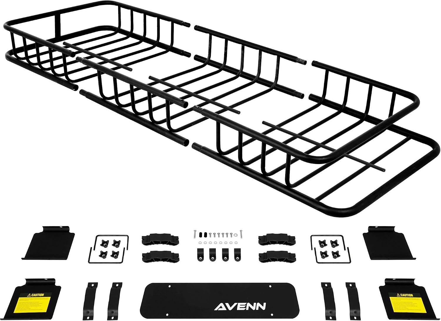 AVENN Skinny Rooftop Cargo Carrier Basket, Heavy Duty Weather Resistant Top Mount Roof Rack, Luggage & Camping Gear Storage for Car