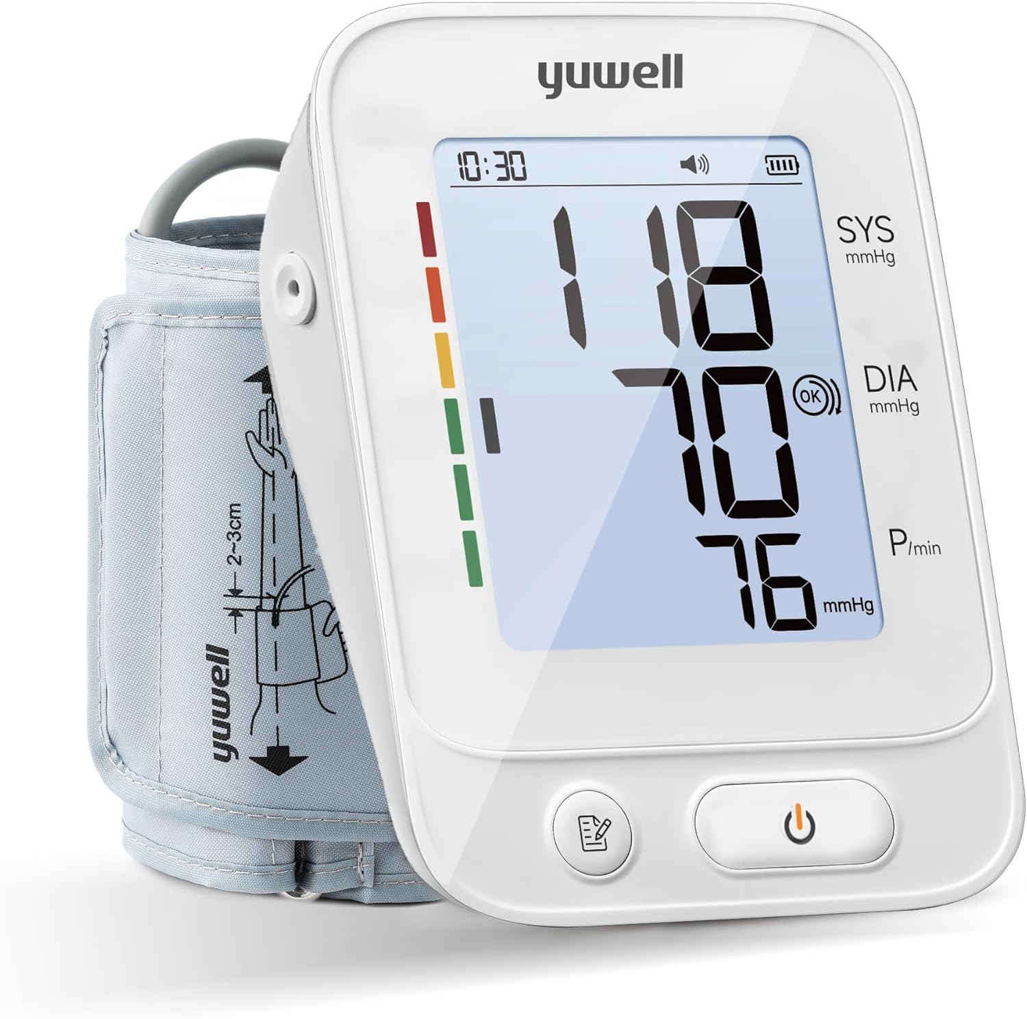 yuwell Blood Pressure Monitor, Large Upper Arm Blood Pressure Cuff, Digital Blood Pressure Machine for Home Use, Large Display, Stores 99 Readings