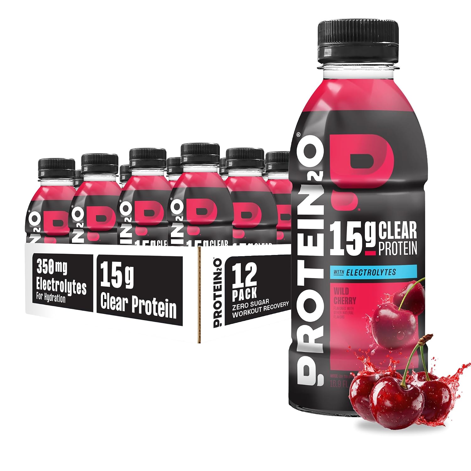 Protein2o 15g Whey Protein Infused Water, Peach Mango, 16.9 Oz Bottle (Pack of 12)