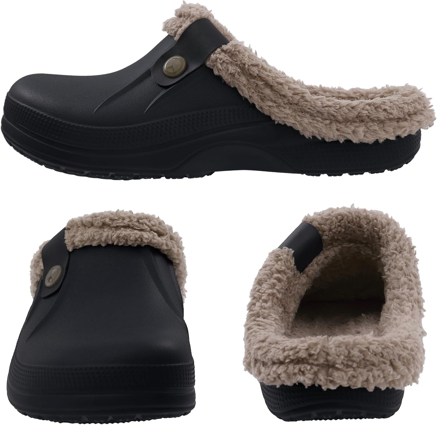 Beslip Fur Lined Clogs for Women & Men Fuzzy Slippers with Memory Foam