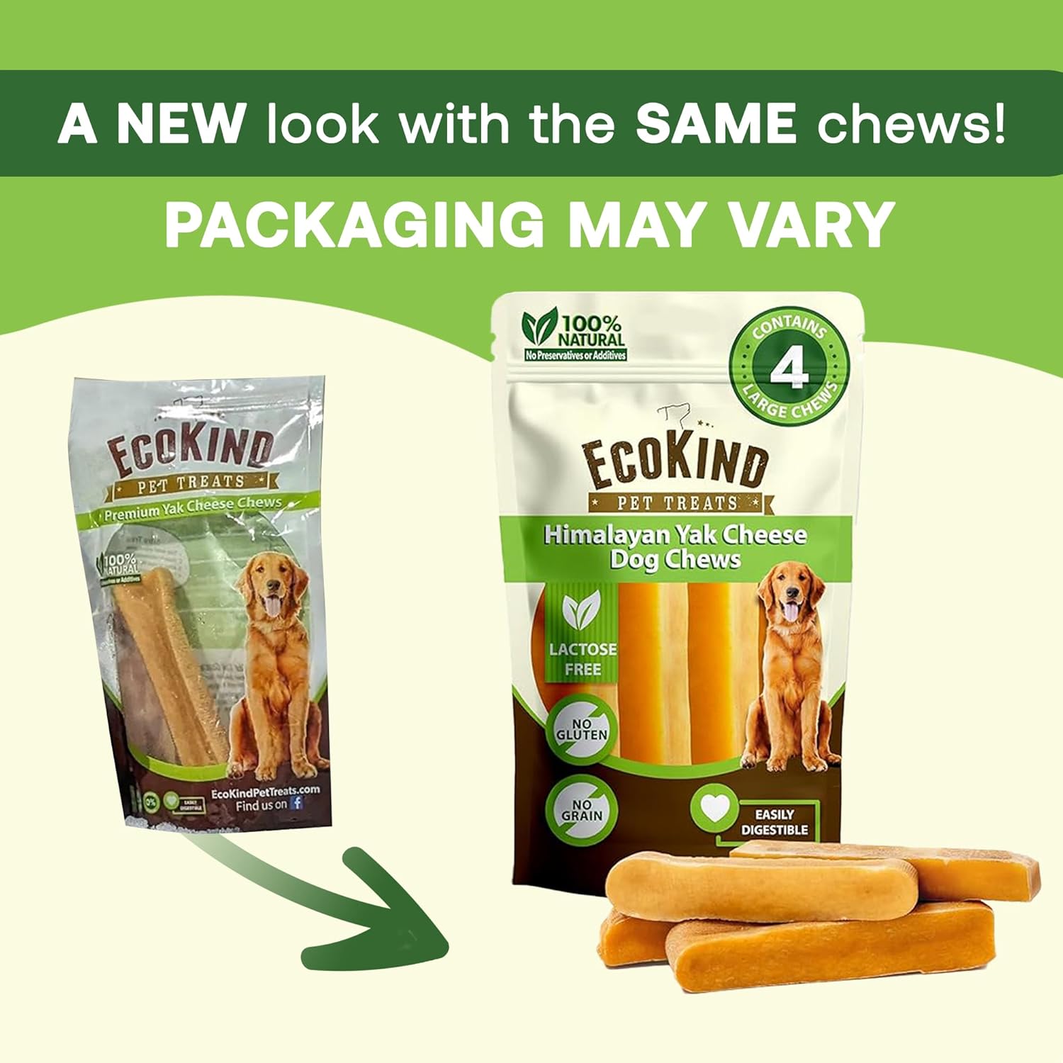 EcoKind Yak Cheese Himalayan Dog Chews, Yak Chews for Small Dogs, 8 Bones