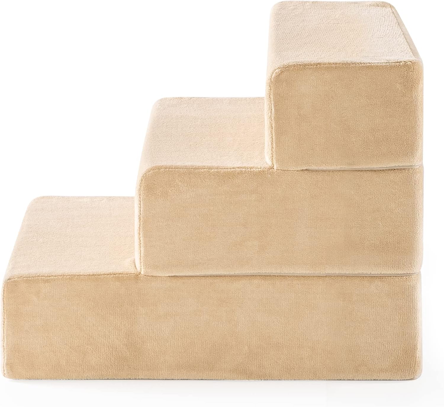 ZINUS Foam 13 Inch 2-Step Step Pet Stairs / Pet Ramp for Cats and Dogs, Extra Small, Beige