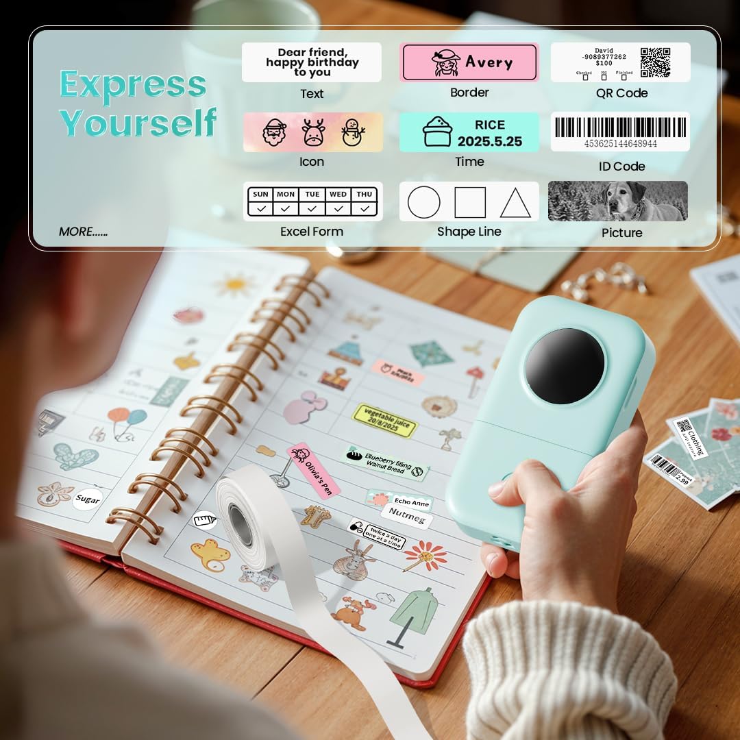 Phomemo Label Maker, D30 Bluetooth Mini Label Maker Machine with Tape