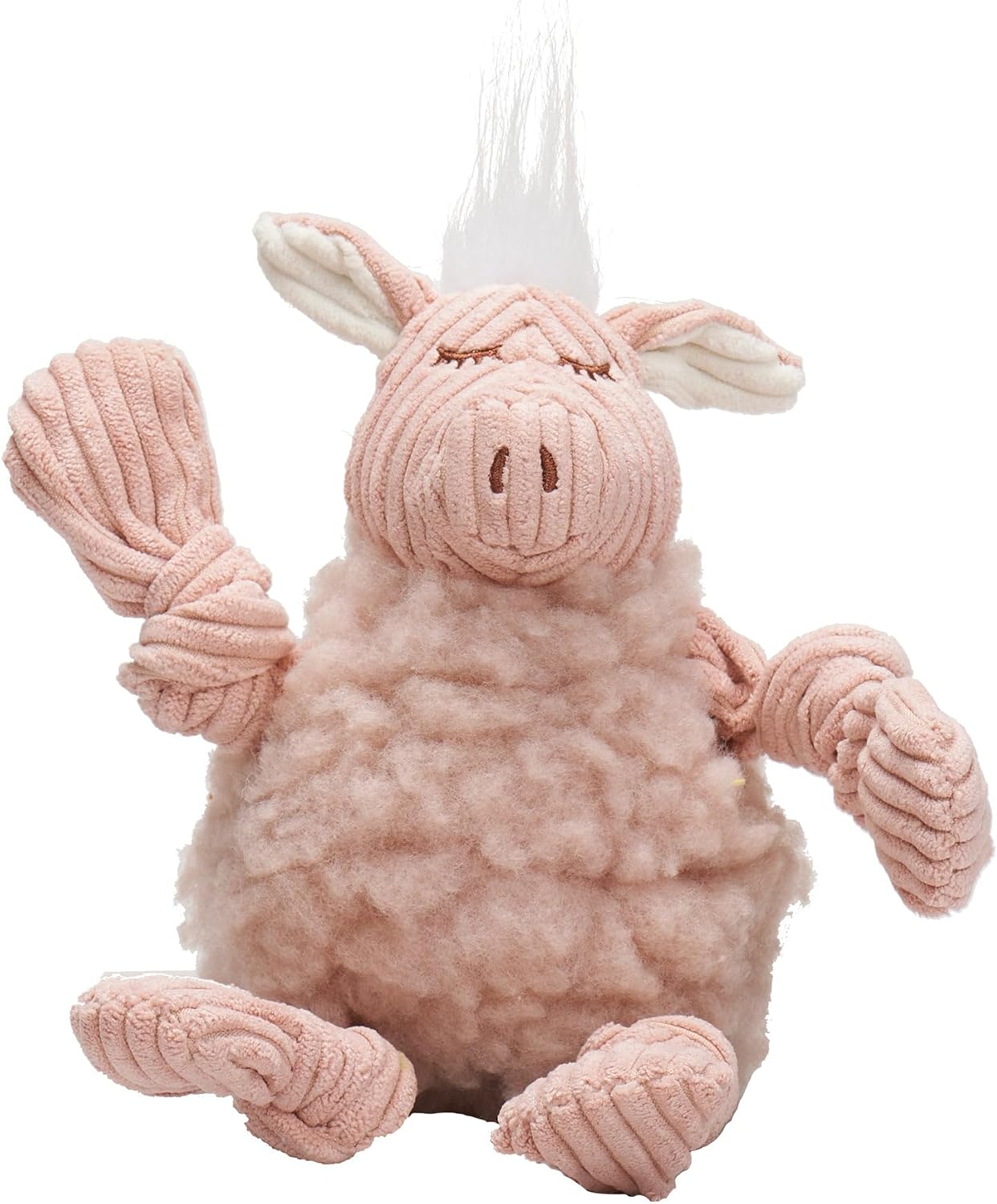 HuggleHounds Knottie Plush Dog Toy - Dog Stuffed Animal Toy, Squeaky Puppy Toys, for Small, Medium & Large Dogs, Durable Plush to Keep Them Busy - Dottie Cow, Large