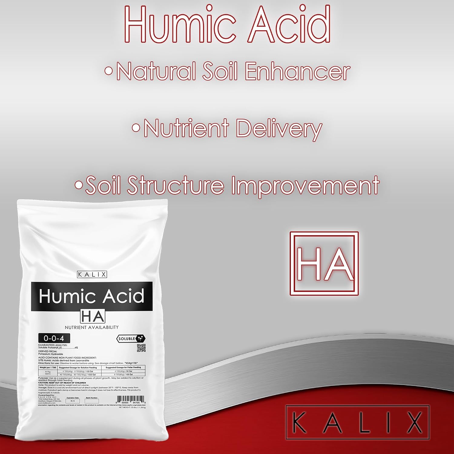 KALIX Humic Acid Fertilizer | Water-Soluble Organic Soil Conditioner for Root Growth & Nutrient Uptake | Improves Soil Structure & Plant Health