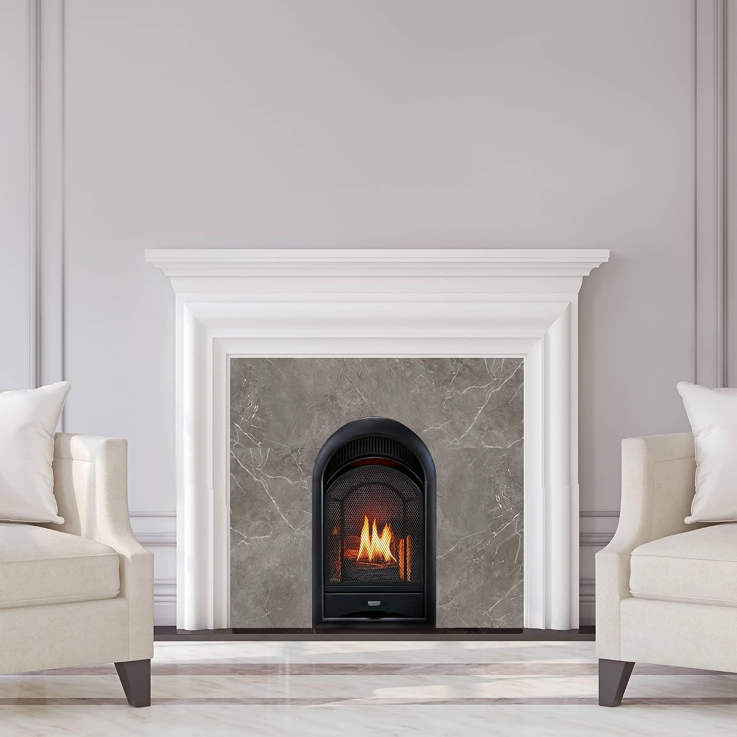 ProCom Dual Fuel Ventless Gas Fireplace Insert - Arched Door, 10,000 BTU, T-Stat Control - Model# PCS100T