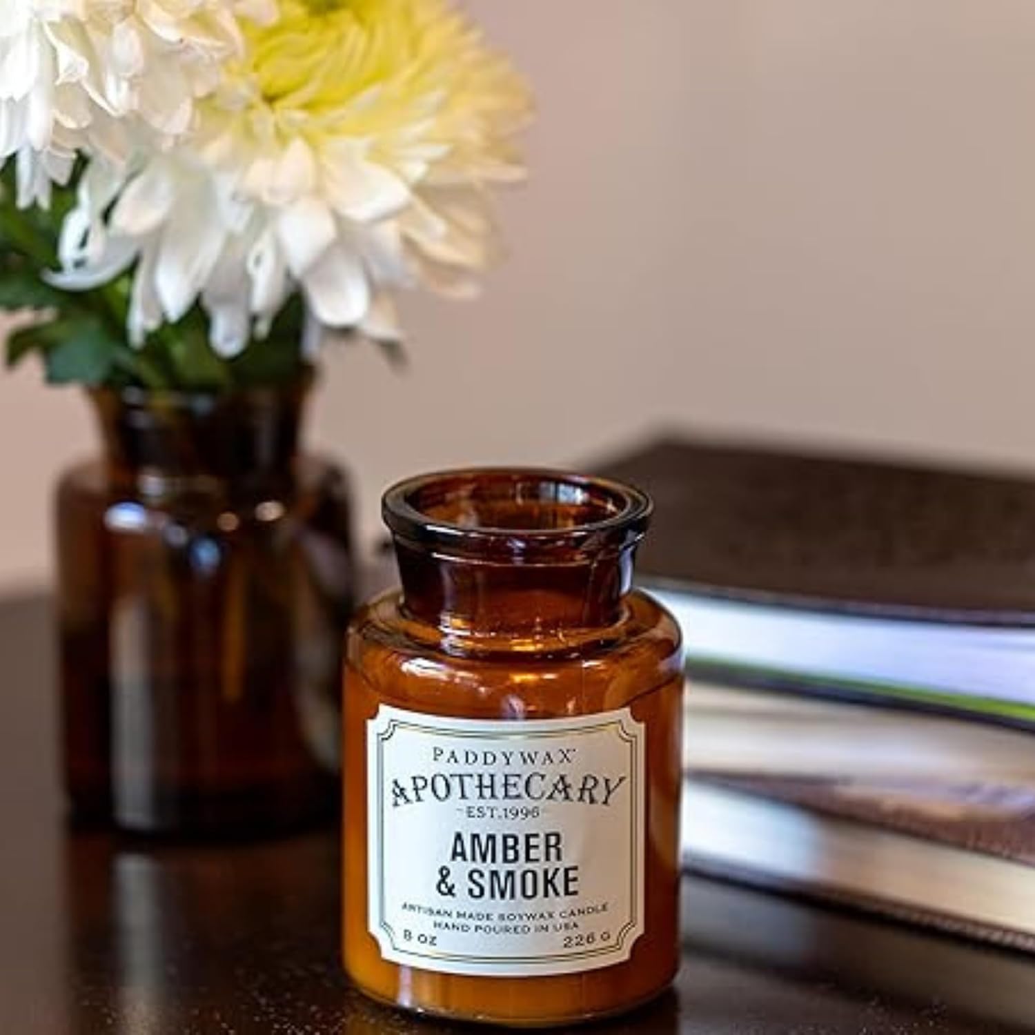 Paddywax Artisan Apothecary Scented Candle, Tobacco & Patchouli, 8 oz | With Lid, Reusable Glass Jar, Clean Burning Soy Candle, Approx. 54 Hour Burn Time