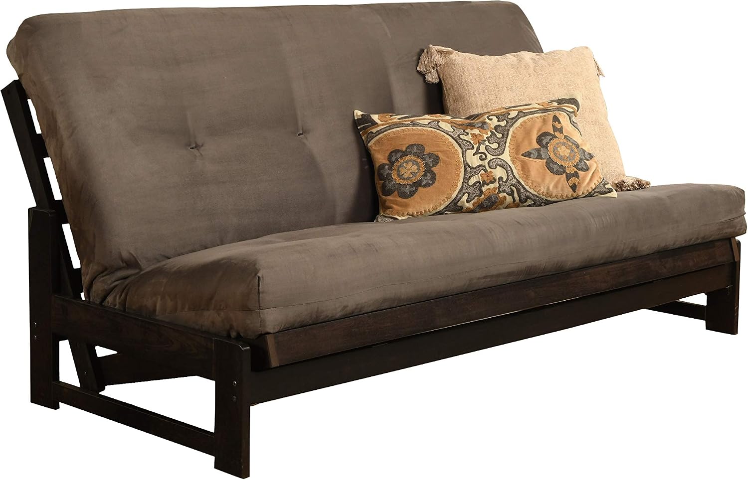 Kodiak Furniture Aspen Futon Set with Reclaim Mocha Finish, Suede Black
