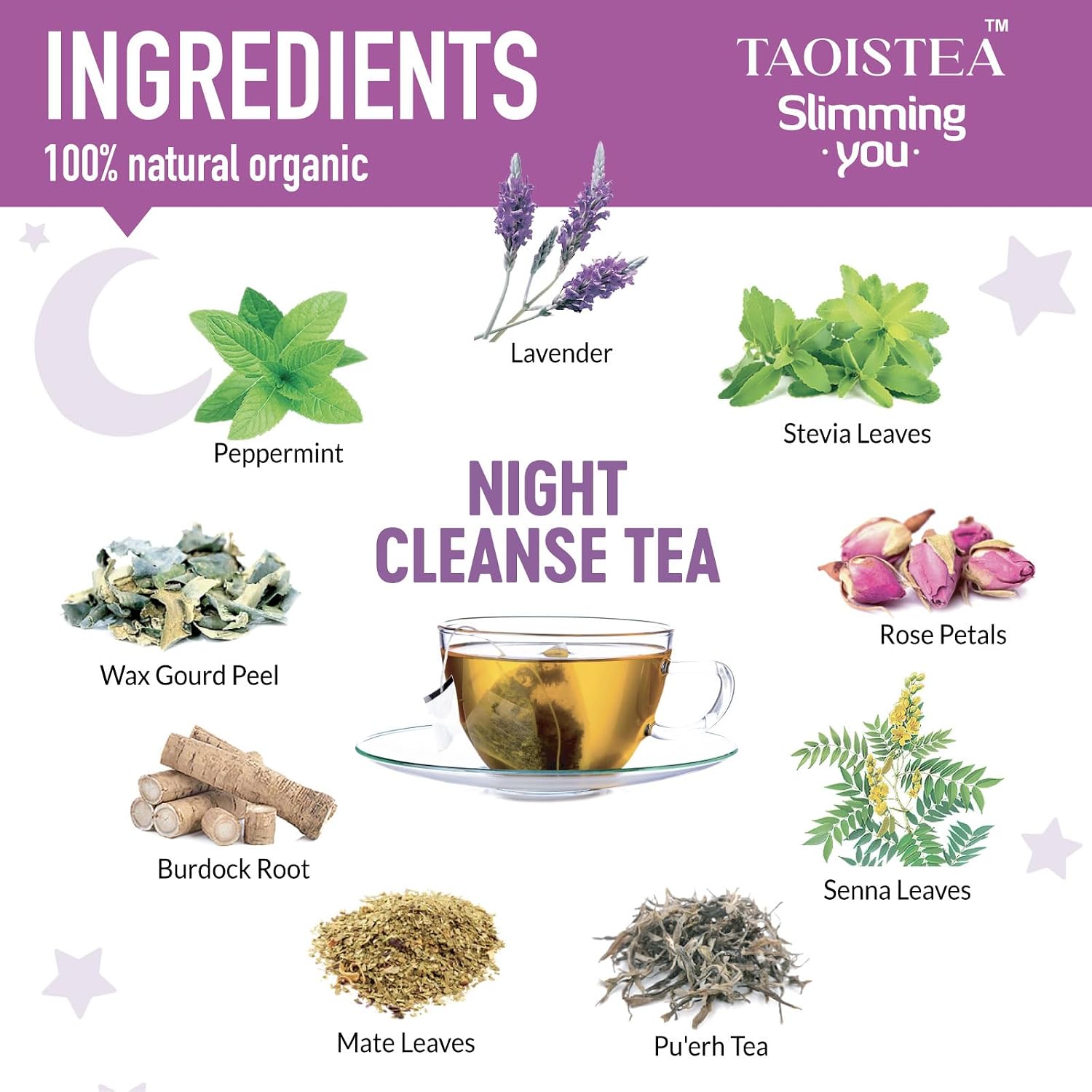 TAOISTEA 14 Day Detox Tea for Weight Loss, Body Cleanse, Metabolism Boost - Morning Boost and Night Cleanse Teas