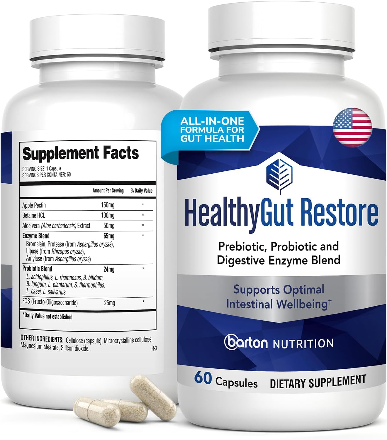 Healthy Gut Restore, Gut Health Supplements, 60 Capules, 2 Month Supply