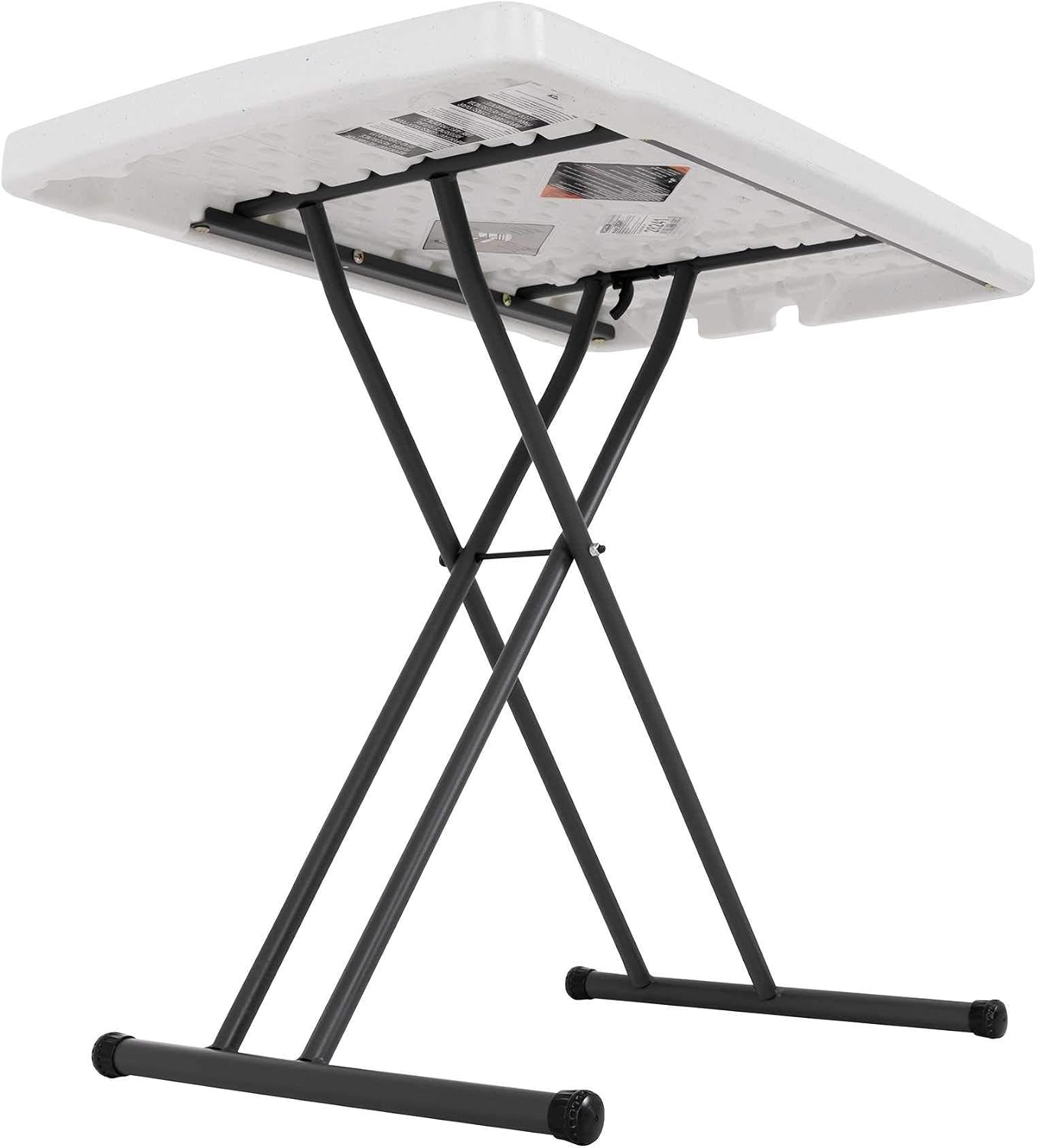 LIFETIME 80251 Adjustable Folding Laptop Table TV Tray, 26 Inch, White Granite