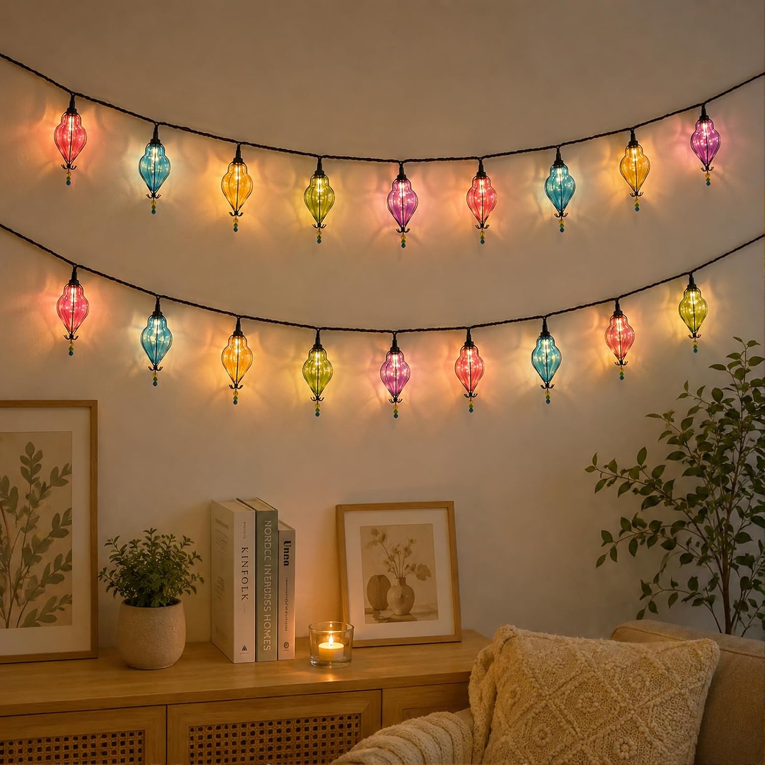 Vigdur Pineapple String Lights, 10FT Multicolor Patio Lights Outdoor
