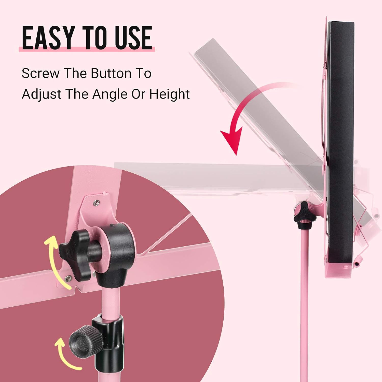 CAHAYA Sheet Music Stand Portable Folding Dual Use Desktop Book Holder
